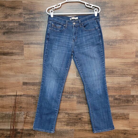 Levi's Jeans 8 S Straight 505 Open Button Flap Mid Rise Medium Wash Western - Picture 2 of 12